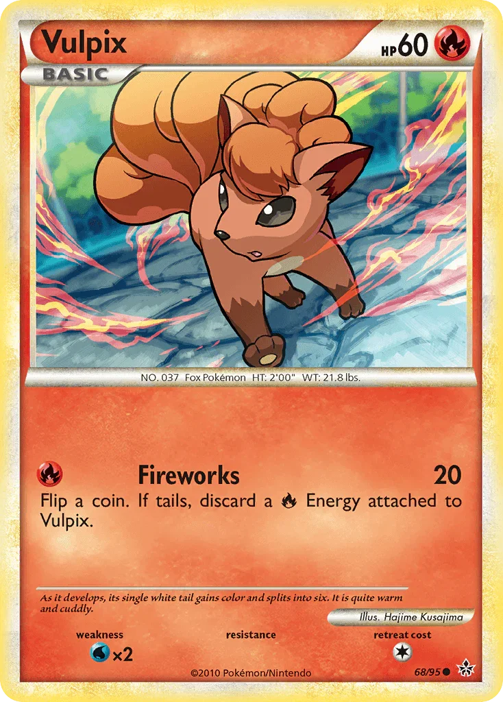 68, Common, Fire, HeartGold & SoulSilver: Unleashed, Normal, Reverse Holofoil, Water[×2] Vulpix (68/95) [HeartGold & SoulSilver: Unleashed] - Trading Card World