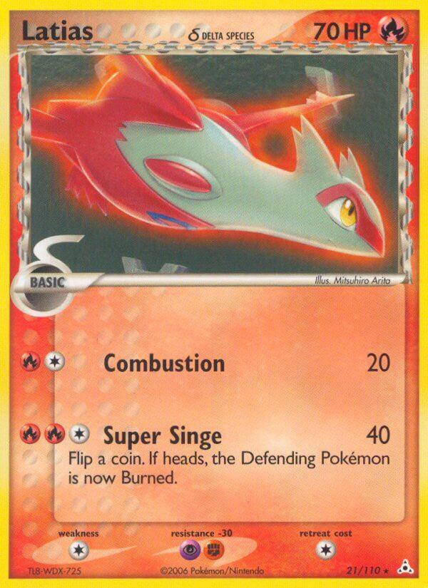 21, Colorless[×2], EX: Holon Phantoms, Fighting[-30], Fire, Holo Rare, Holofoil, Psychic[-30] Latias (21/110) (Theme Deck Exclusive) [EX: Holon Phantoms] - Trading Card World