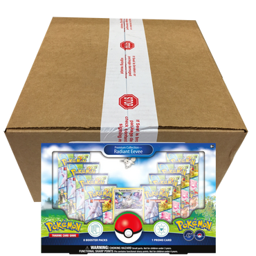2022 Pokemon Sword & Shield Pokemon Go Radiant Eevee Premium Collection Box Case of 6