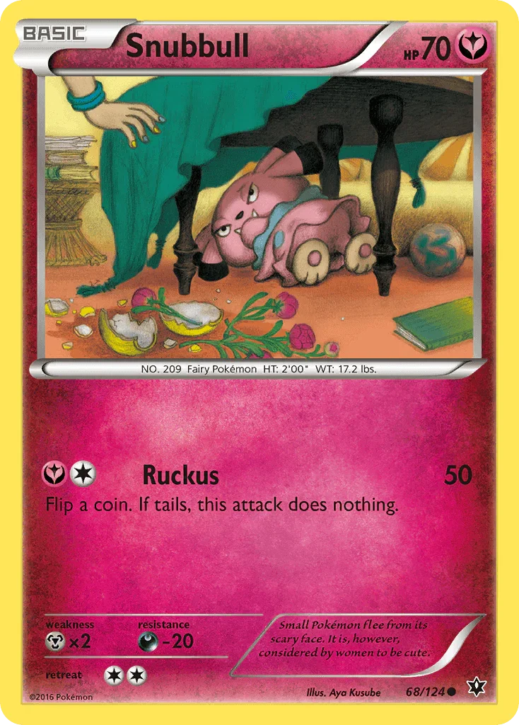 68, Common, Darkness[-20], Fairy, Metal[×2], Normal, Reverse Holofoil, XY: Fates Collide Snubbull (68/124) [XY: Fates Collide] - Trading Card World
