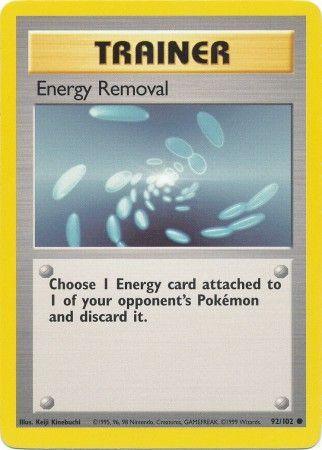92, Base Set Unlimited, Common, Normal, Trainer Energy Removal (92/102) [Base Set Unlimited] - Trading Card World