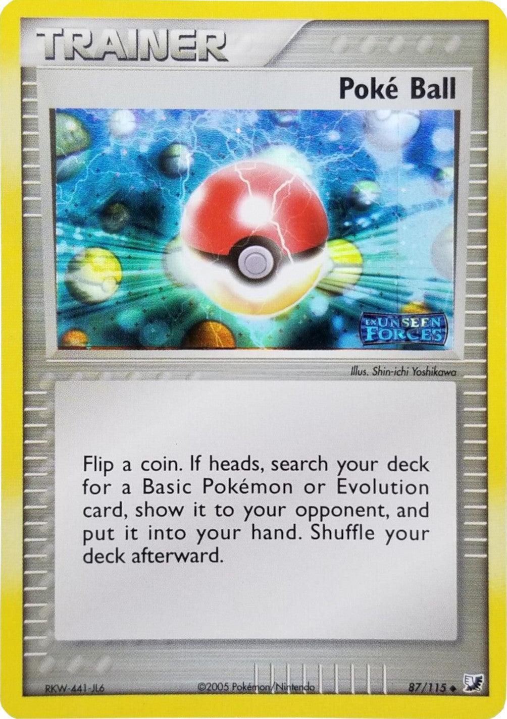 87, EX: Unseen Forces, Item, Reverse Holofoil, Uncommon Poke Ball (87/115) (Stamped) [EX: Unseen Forces] - Trading Card World