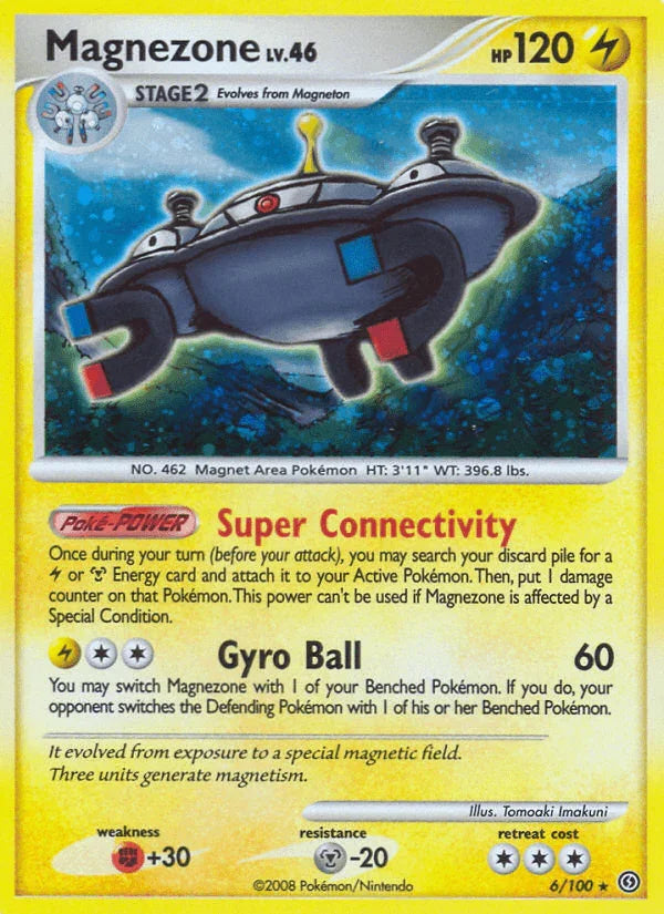 Diamond & Pearl: Stormfront, Fighting[+30], Holo Rare, Holofoil, Lightning, Metal[-20], Reverse Holofoil Magnezone (6/100) [Diamond & Pearl: Stormfront] - Trading Card World