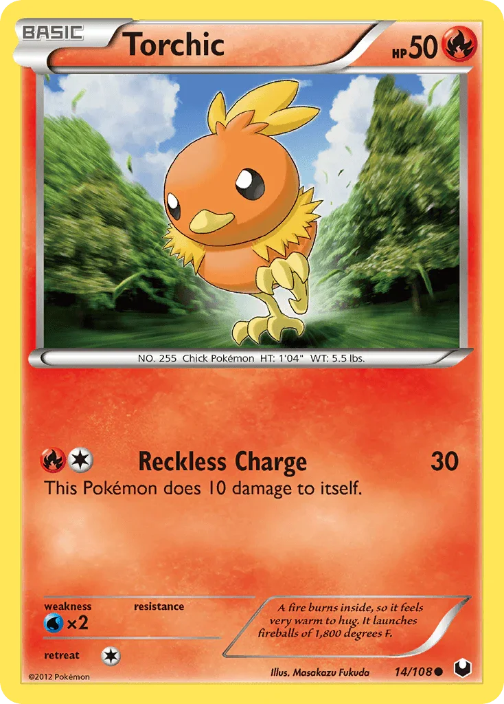 14, Black & White: Dark Explorers, Common, Fire, Normal, Reverse Holofoil, Water[×2] Torchic (14/108) [Black & White: Dark Explorers] - Trading Card World