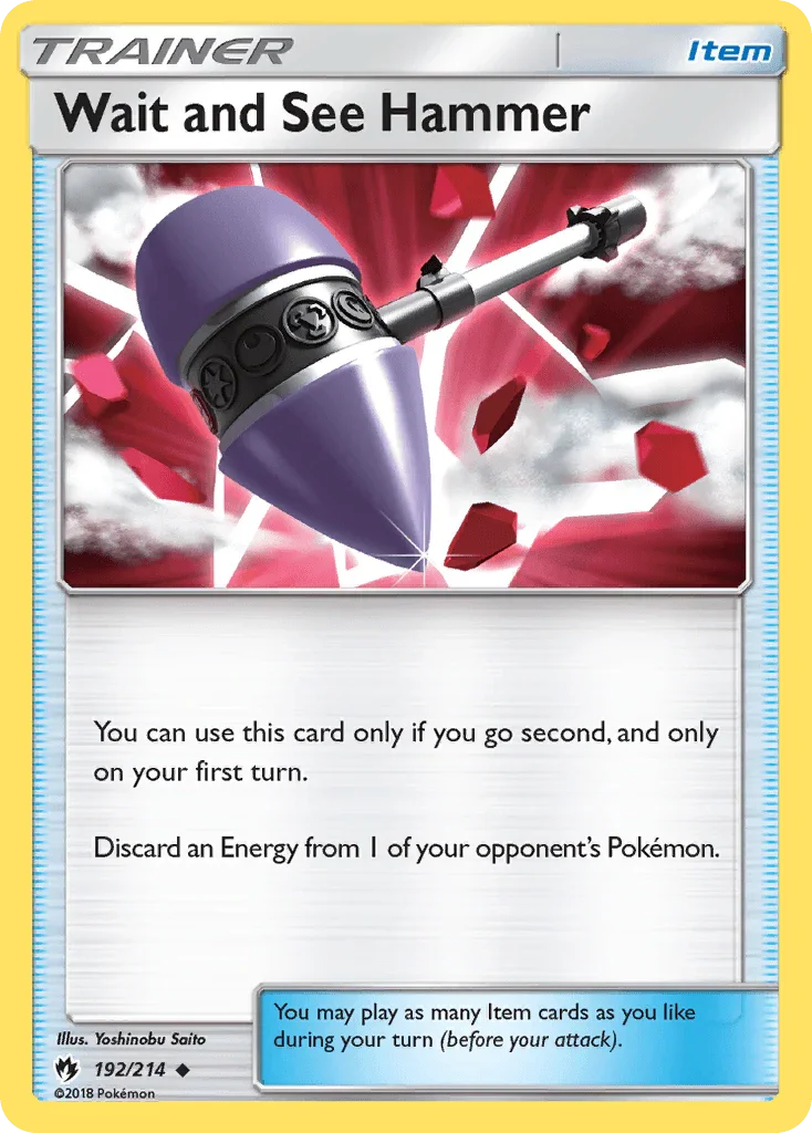 192, Item, Normal, Reverse Holofoil, Sun & Moon: Lost Thunder, Uncommon Wait and See Hammer (192/214) [Sun & Moon: Lost Thunder] - Trading Card World