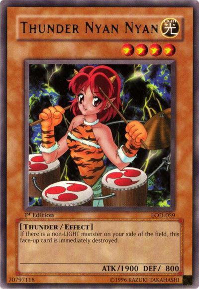 1st Edition, Effect Monster, Legacy of Darkness, Light, Rare, Thunder, Unlimited Thunder Nyan Nyan [LOD-059] Rare - Trading Card World