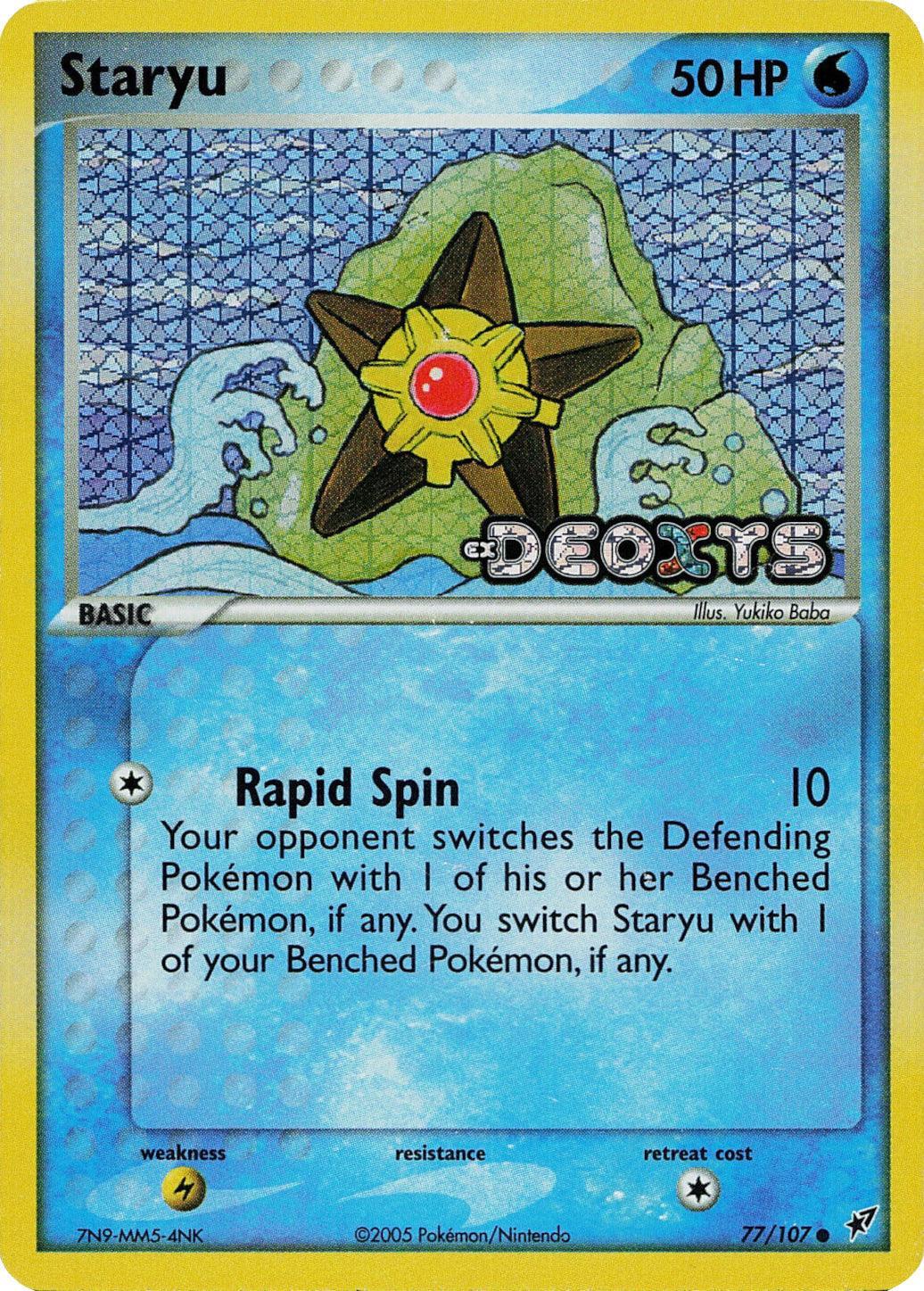 77, Common, EX: Deoxys, Lightning[×2], Reverse Holofoil, Water Staryu (77/107) (Stamped) [EX: Deoxys] - Trading Card World