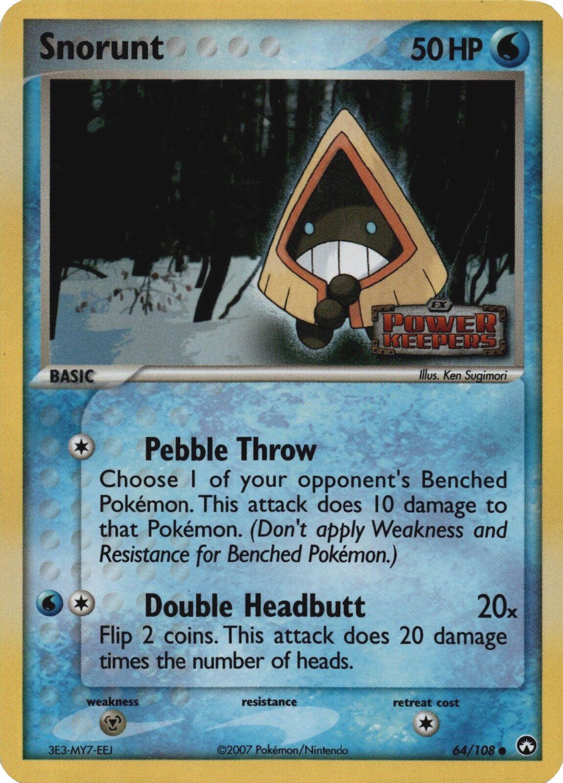 64, Common, EX: Power Keepers, Metal[×2], Reverse Holofoil, Water Snorunt (64/108) (Stamped) [EX: Power Keepers] - Trading Card World