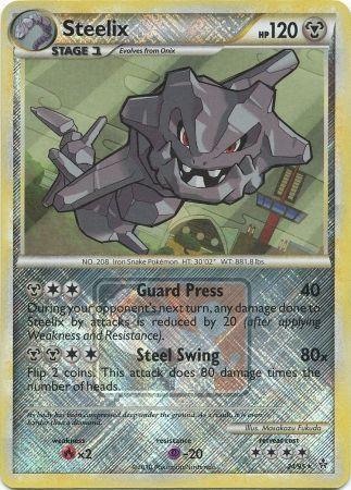24, Fire[×2], HeartGold & SoulSilver: Unleashed, Metal, Promo, Psychic[-20], Reverse Holofoil Steelix (24/95) (League Promo) [HeartGold & SoulSilver: Unleashed] - Trading Card World