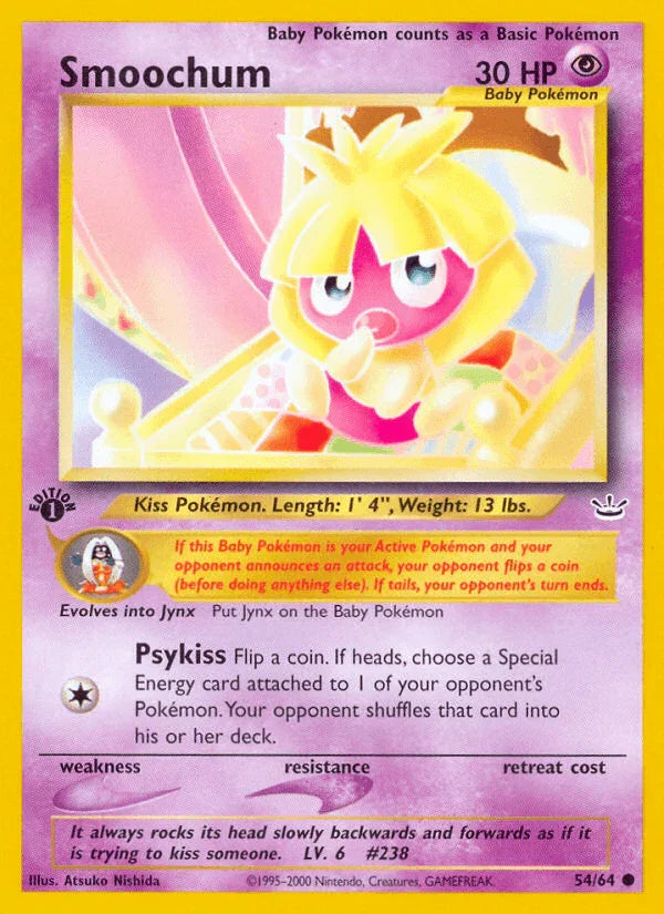 1st Edition Normal, 54, Common, Neo Revelation 1st Edition, Psychic Smoochum (54/64) [Neo Revelation 1st Edition] - Trading Card World