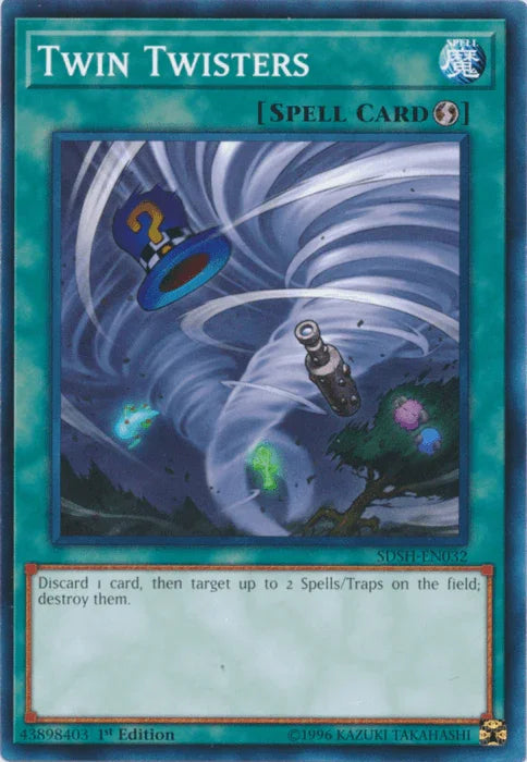 1st Edition, Common, Quick Play Spell, Spell, Structure Deck: Shaddoll Showdown, Unlimited Twin Twisters [SDSH-EN032] Common - Trading Card World