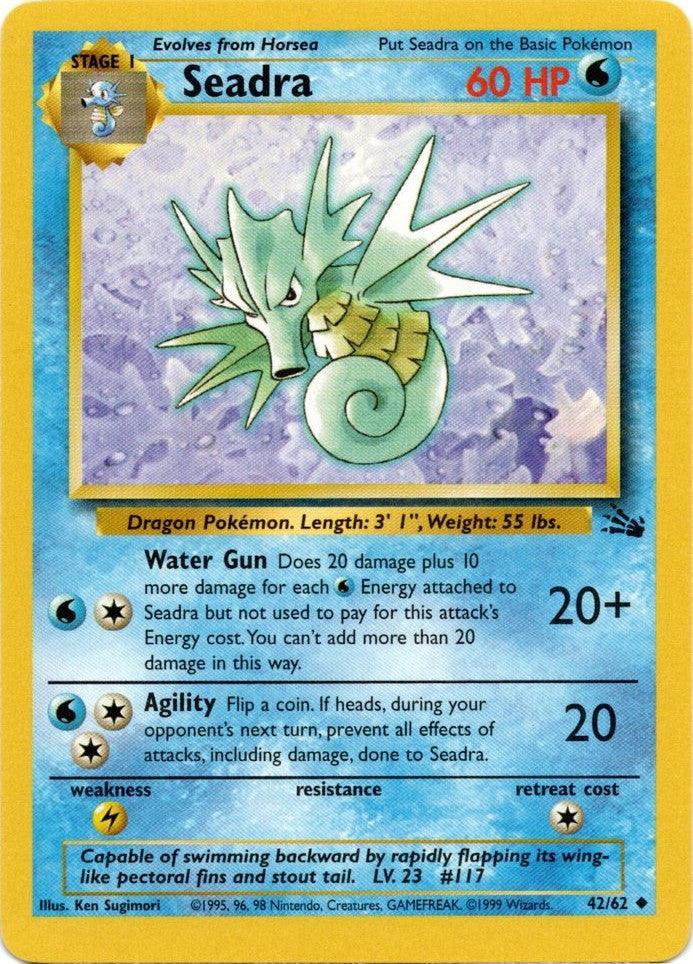 42, Fossil Unlimited, Lightning[×2], Normal, Uncommon, Water Seadra (42/62) [Fossil Unlimited] - Trading Card World