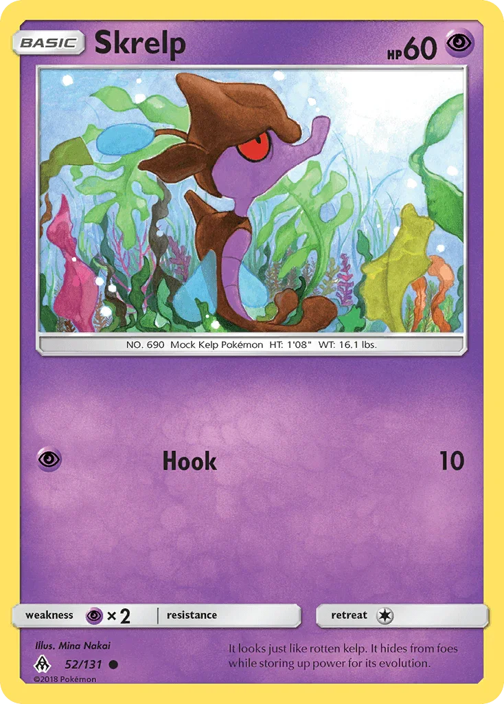 52, Common, Normal, Psychic, Psychic[×2], Reverse Holofoil, Sun & Moon: Forbidden Light Skrelp (52/131) [Sun & Moon: Forbidden Light] - Trading Card World
