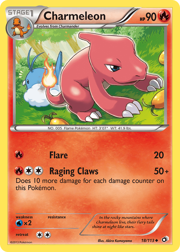 18, Black & White: Legendary Treasures, Fire, Normal, Reverse Holofoil, Uncommon, Water[×2] Charmeleon (18/113) [Black & White: Legendary Treasures] - Trading Card World