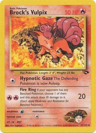37, Fire, Gym Challenge Unlimited, Normal, Uncommon, Water[×2] Brock's Vulpix (37/132) [Gym Challenge Unlimited] - Trading Card World