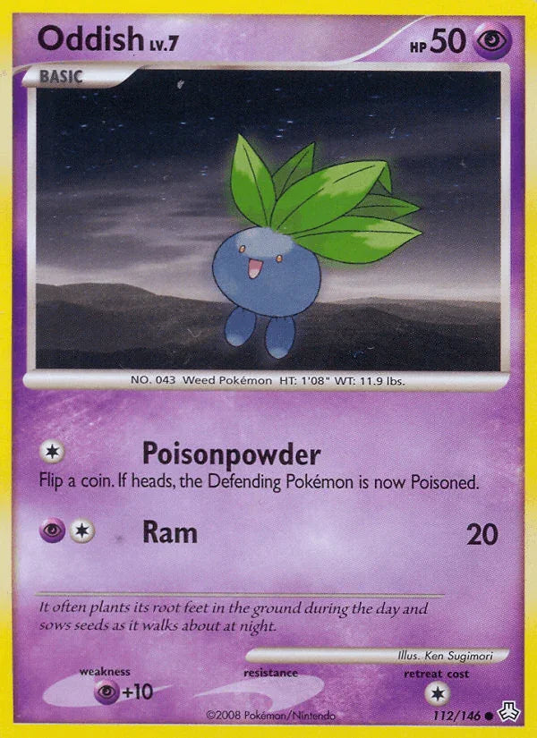 112, Common, Diamond & Pearl: Legends Awakened, Normal, Psychic, Psychic[+10], Reverse Holofoil Oddish (112/146) [Diamond & Pearl: Legends Awakened] - Trading Card World