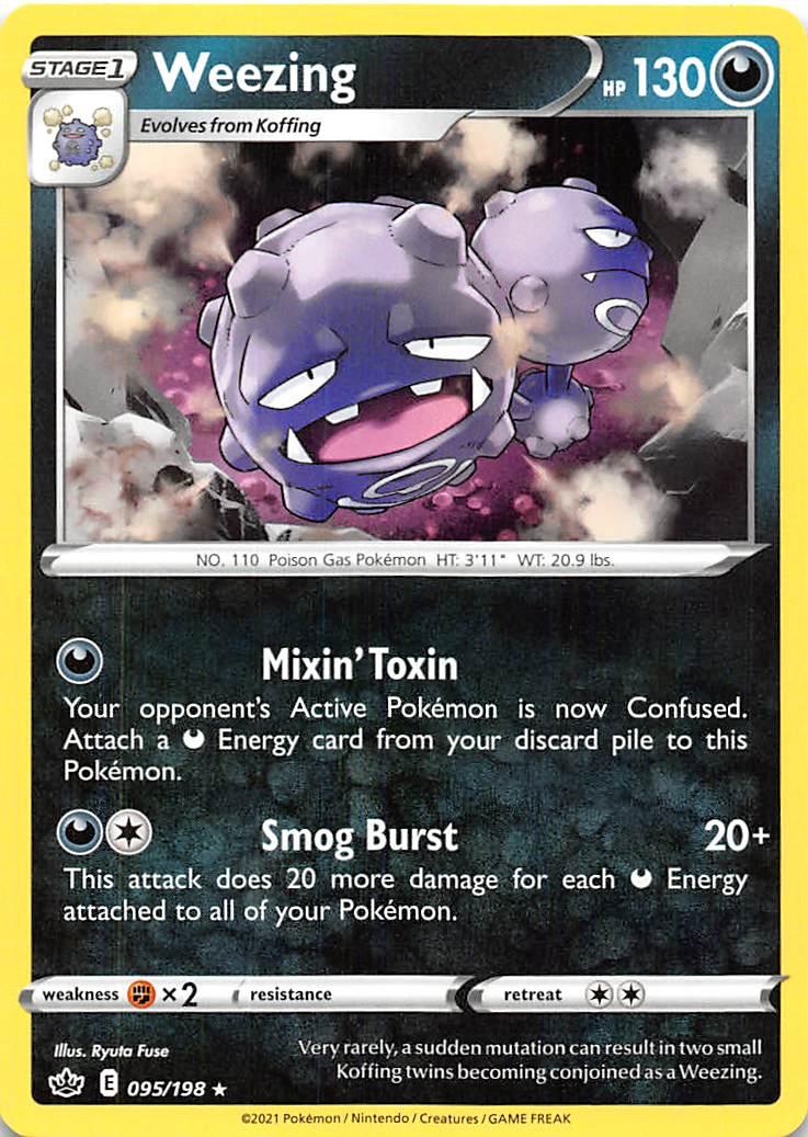 095, Darkness, Fighting [x2], Normal, Rare, Reverse Holofoil, Sword & Shield: Chilling Reign Weezing (095/198) [Sword & Shield: Chilling Reign] - Trading Card World