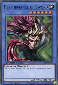 1st Edition, Common, Earth, Ritual Monster, Speed Duel: Battle City Box, Warrior Performance of Sword [SBCB-EN183] Common - Trading Card World