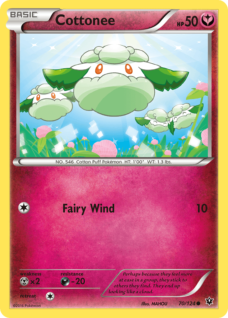 70, Common, Darkness[-20], Fairy, Metal[×2], Normal, Reverse Holofoil, XY: Fates Collide Cottonee (70/124) [XY: Fates Collide] - Trading Card World