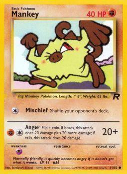 61, Common, Fighting, Normal, Psychic[×2], Team Rocket Unlimited Mankey (61/82) [Team Rocket Unlimited] - Trading Card World