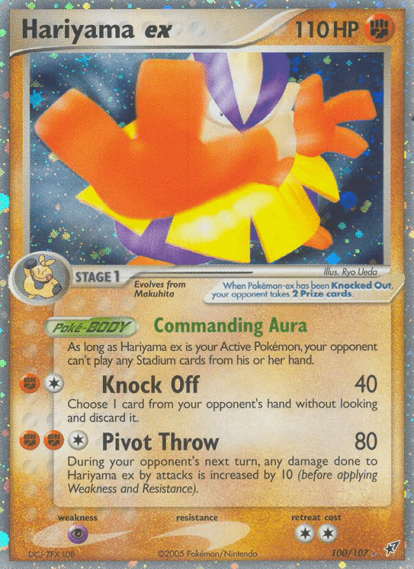 100, EX: Deoxys, Fighting, Holofoil, Psychic[×2], Ultra Rare Hariyama ex (100/107) [EX: Deoxys] - Trading Card World