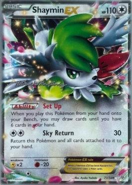 77, Colorless, Fighting[-20], Lightning[×2], Normal, Ultra Rare, World Championships 2015 Shaymin EX (77/108) (Punches 'n' Bites - Patrick Martinez) [World Championships 2015] - Trading Card World