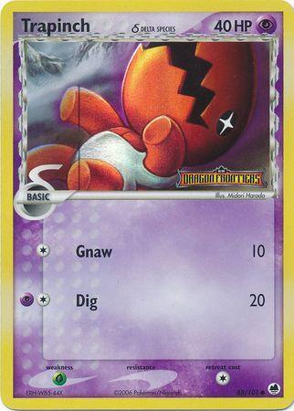 68, Common, EX: Dragon Frontiers, Grass[×2], Psychic, Reverse Holofoil Trapinch (68/101) (Delta Species) (Stamped) [EX: Dragon Frontiers] - Trading Card World
