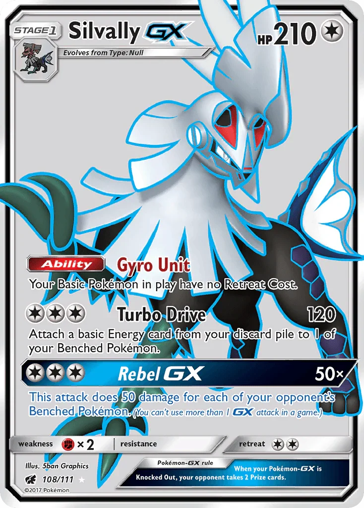 108, Colorless, Fighting[×2], Holofoil, Sun & Moon: Crimson Invasion, Ultra Rare Silvally GX (108/111) [Sun & Moon: Crimson Invasion] - Trading Card World