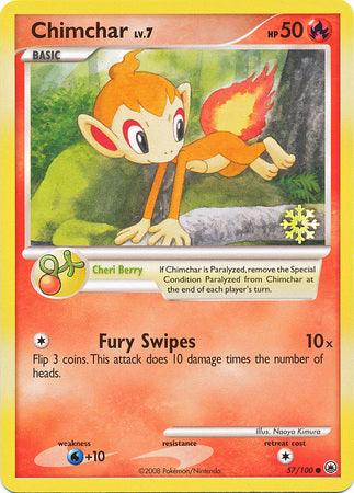 57, Countdown Calendar Promos, Fire, Normal, Promo, Water[+10] Chimchar (57/100) [Countdown Calendar Promos] - Trading Card World