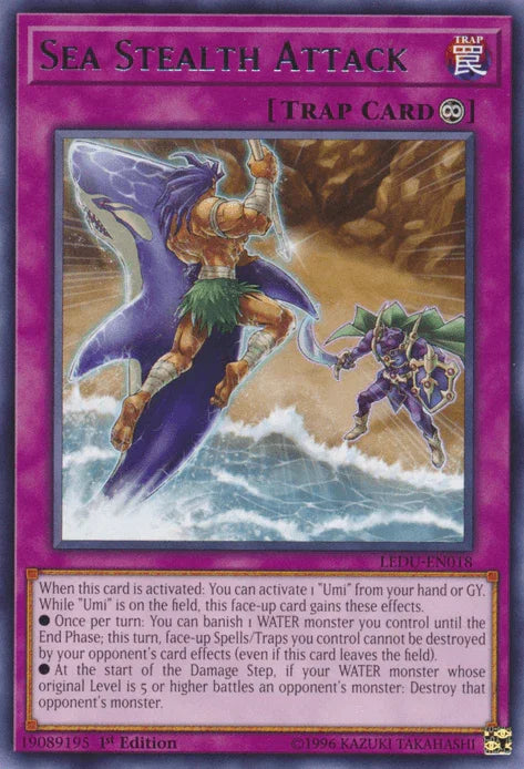 1st Edition, Continuous Trap, Legendary Duelists, Rare, Trap Sea Stealth Attack [LEDU-EN018] Rare - Trading Card World