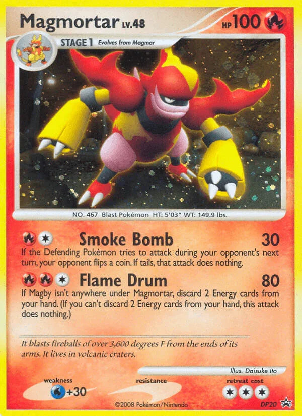 Black Star Promo, Diamond & Pearl: Black Star Promos, DP20, Fire, Holofoil, Water[+30] Magmortar (DP20) [Diamond & Pearl: Black Star Promos] - Trading Card World