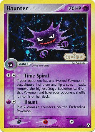35, Darkness[×2], EX: Legend Maker, Fighting[-30], Psychic, Reverse Holofoil, Uncommon Haunter (35/92) (Stamped) [EX: Legend Maker] - Trading Card World