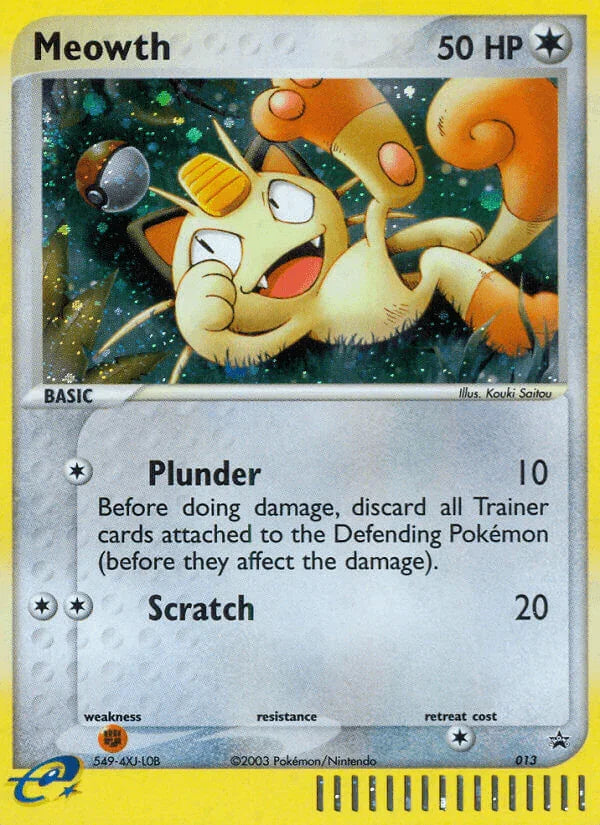 013, Black Star Promo, Colorless, Fighting[×2], Holofoil, Nintendo: Black Star Promos Meowth (013) [Nintendo: Black Star Promos] - Trading Card World