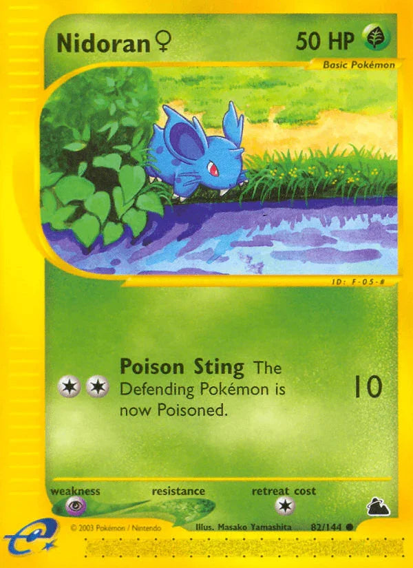 82, Common, Grass, Normal, Psychic[×2], Reverse Holofoil, Skyridge Nidoran (82/144) (Female) [Skyridge] - Trading Card World