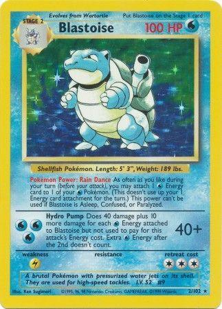 Base Set Unlimited, Holo Rare, Holofoil, Lightning[×2], Water Blastoise (2/102) [Base Set Unlimited] - Trading Card World
