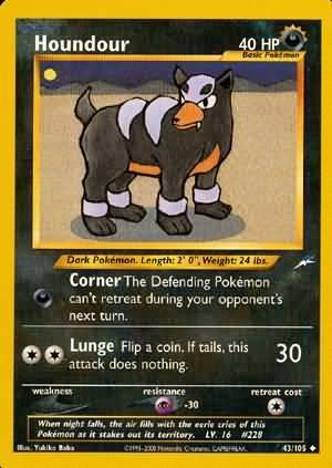 43, Darkness, Neo Destiny Unlimited, Normal, Psychic[-30], Uncommon Houndour (43/105) [Neo Destiny Unlimited] - Trading Card World