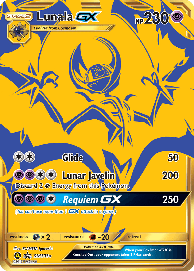 Darkness [x2], Fighting [-20], Holofoil, Promo, Psychic, SM103a, Sun & Moon: Black Star Promos Lunala GX (SM103a) [Sun & Moon: Black Star Promos] - Trading Card World