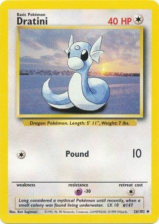 26, Base Set Unlimited, Colorless, Normal, Psychic[-30], Uncommon Dratini (26/102) [Base Set Unlimited] - Trading Card World