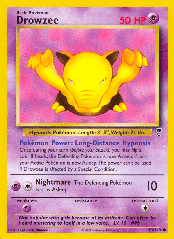 73, Common, Legendary Collection, Normal, Psychic, Psychic[×2], Reverse Holofoil Drowzee (73/110) [Legendary Collection] - Trading Card World