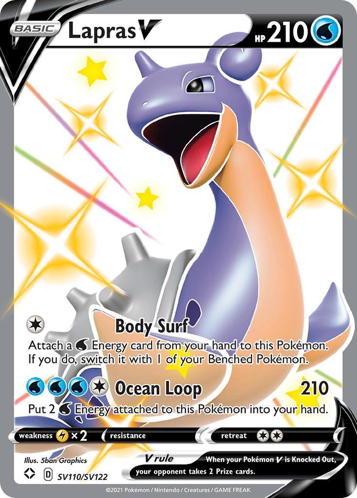 Holofoil, Lightning[×2], SV110, Sword & Shield: Shining Fates, Ultra Rare, Water Lapras V (SV110/SV122) [Sword & Shield: Shining Fates] - Trading Card World