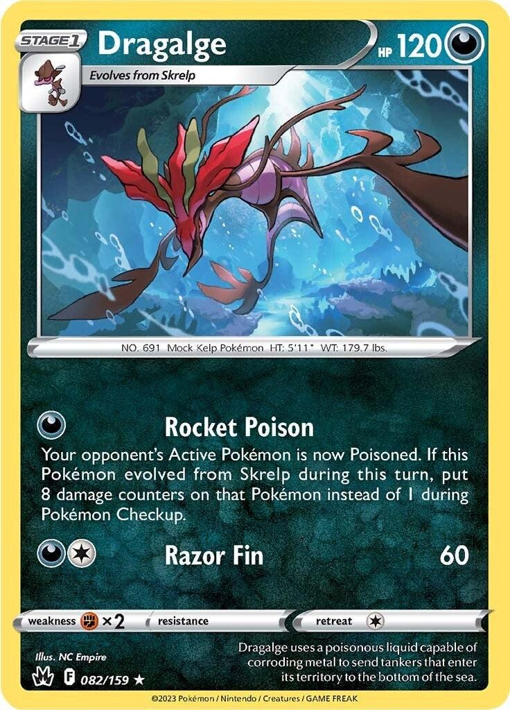 082, Darkness, Fighting [x2], Normal, Rare, Reverse Holofoil, Sword & Shield: Crown Zenith Dragalge (082/159) [Sword & Shield: Crown Zenith] - Trading Card World