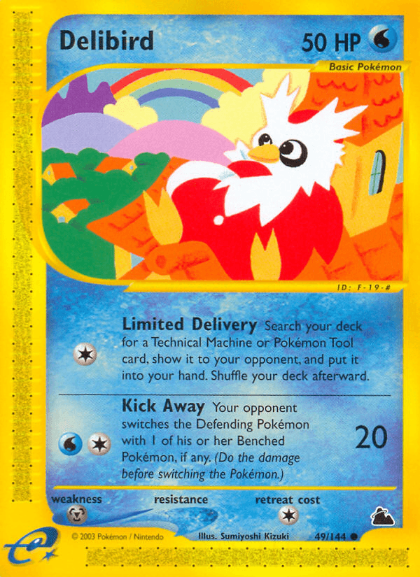 49, Common, Metal[×2], Normal, Reverse Holofoil, Skyridge, Water Delibird (49/144) [Skyridge] - Trading Card World
