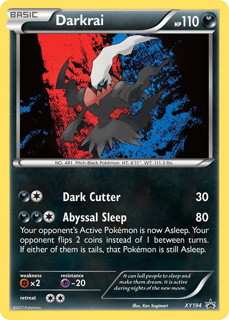Darkness, Fighting [x2], Holofoil, Promo, Psychic [-20], XY194, XY: Black Star Promos Darkrai (XY194) [XY: Black Star Promos] - Trading Card World