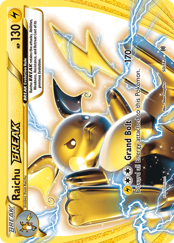 50, Holofoil, Lightning, Ultra Rare, XY: BREAKthrough Raichu BREAK (50/162) [XY: BREAKthrough] - Trading Card World