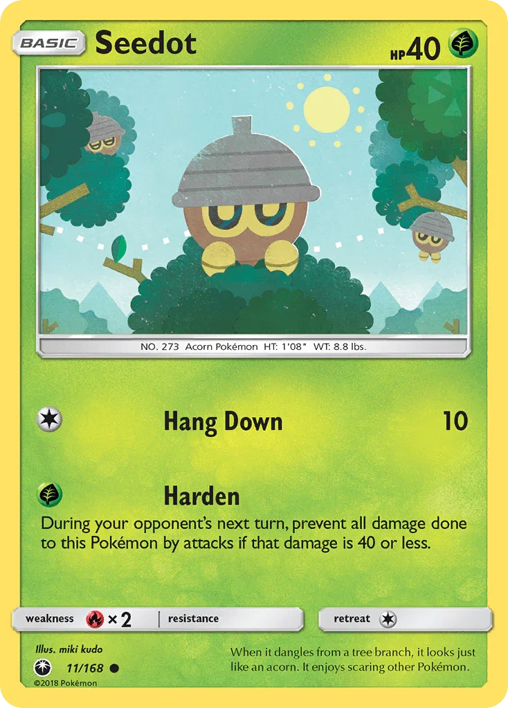 11, Common, Fire[×2], Grass, Normal, Reverse Holofoil, Sun & Moon: Celestial Storm Seedot (11/168) [Sun & Moon: Celestial Storm] - Trading Card World
