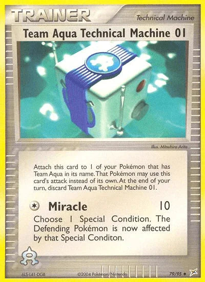 79, EX: Team Magma vs Team Aqua, Item, Normal, Reverse Holofoil, Uncommon Team Aqua Technical Machine 01 (79/95) [EX: Team Magma vs Team Aqua] - Trading Card World