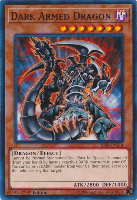 1st Edition, Common, Dark, Dragon, Effect Monster, Structure Deck: Shaddoll Showdown, Unlimited Dark Armed Dragon [SDSH-EN014] Common - Trading Card World