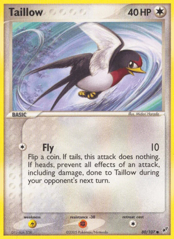 80, Colorless, Common, EX: Deoxys, Fighting[-30], Lightning[×2], Normal Taillow (80/107) [EX: Deoxys] - Trading Card World