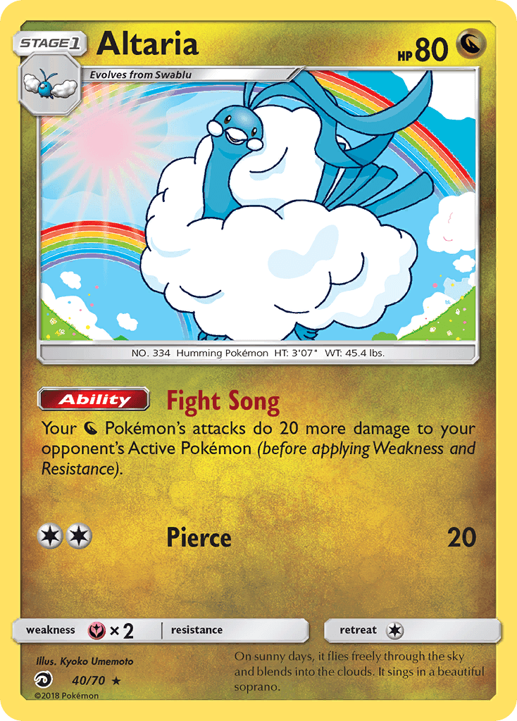 40, Dragon, Fairy[×2], Holo Rare, Holofoil, Reverse Holofoil, Sun & Moon: Dragon Majesty Altaria (40/70) [Sun & Moon: Dragon Majesty] - Trading Card World