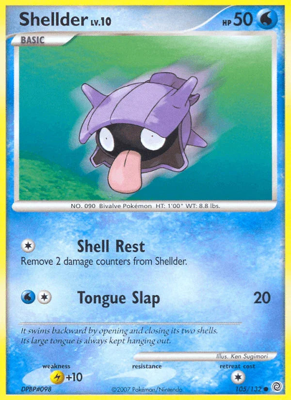 105, Common, Diamond & Pearl: Secret Wonders, Lightning[+10], Normal, Reverse Holofoil, Water Shellder (105/132) [Diamond & Pearl: Secret Wonders] - Trading Card World